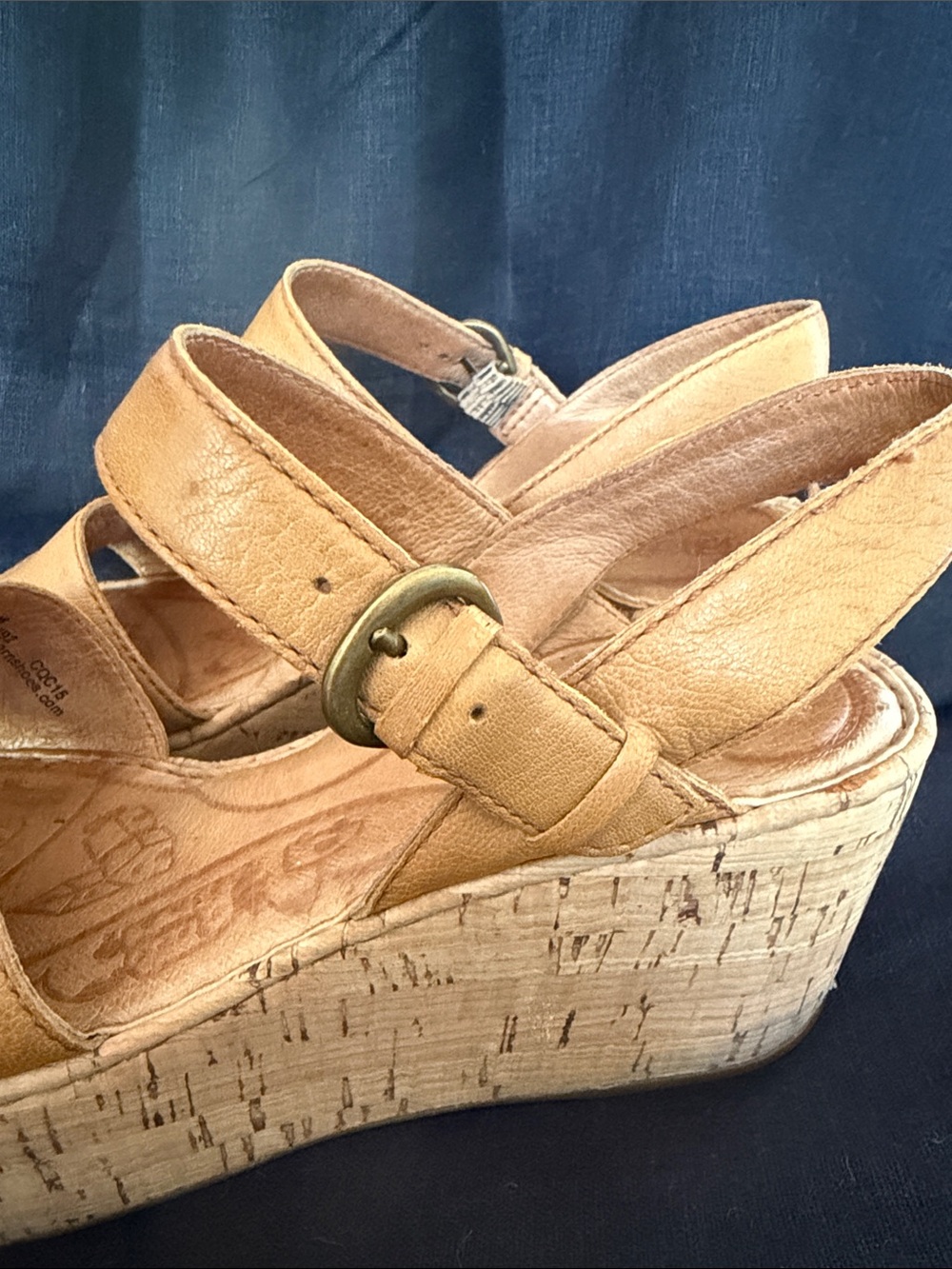Born Natural Tan Cork Platforn Sandals Size 6 - Picture 5 of 9